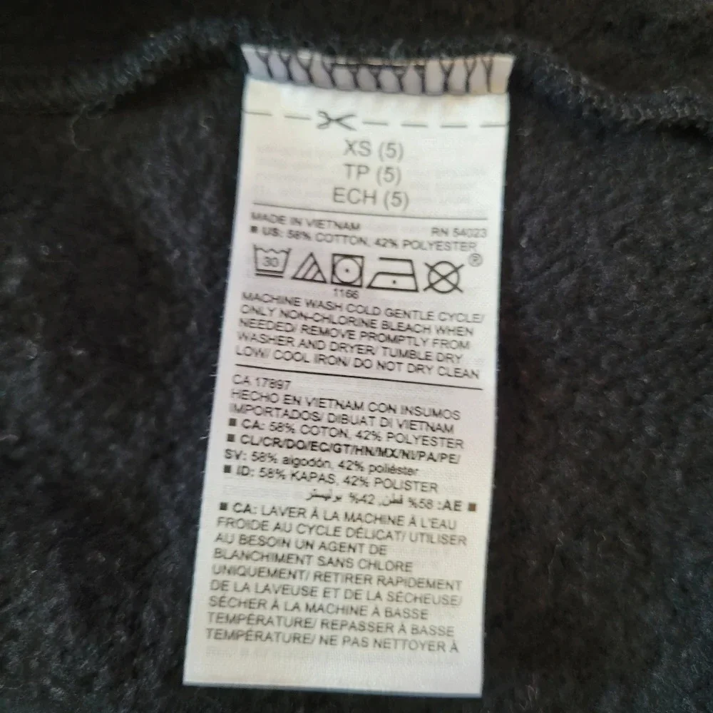 Old Navy Black and White Zip Up Hooded Sweatshirt Size Girl's XS 5
